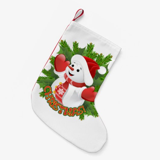 Baby Snowman met Crystal Snowflakes Ornament Kleine Kerstsok (Voorkant (Hangend))