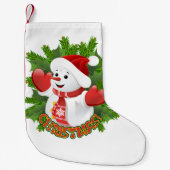 Baby Snowman met Crystal Snowflakes Ornament Kleine Kerstsok (Voorkant)