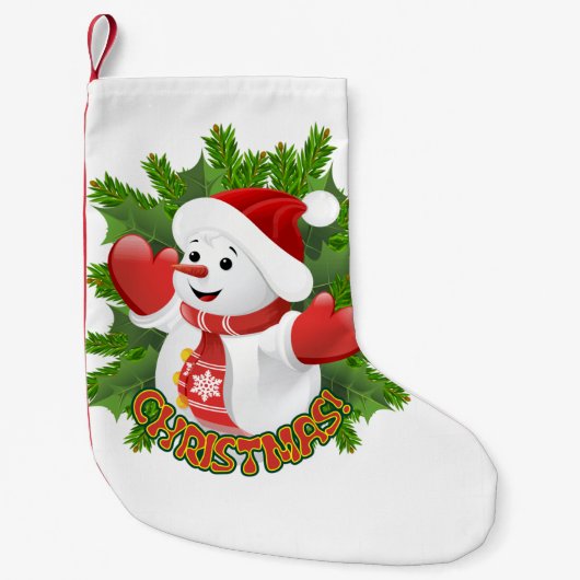 Baby Snowman met Crystal Snowflakes Ornament Kleine Kerstsok (Voorkant)