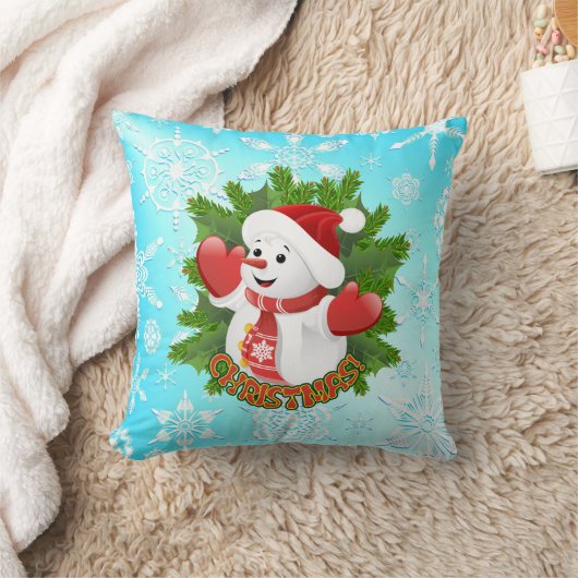 Baby Snowman met Crystal Snowflakes Ornament Kussen (Deken)