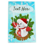 Baby Snowman met Crystal Snowflakes Ornament Medium Cadeauzakje (Voorkant)