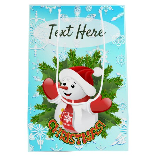 Baby Snowman met Crystal Snowflakes Ornament Medium Cadeauzakje (Achterkant)