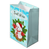 Baby Snowman met Crystal Snowflakes Ornament Medium Cadeauzakje (Achterkant Gekanteld)