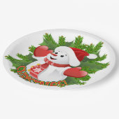Baby Snowman met Crystal Snowflakes Ornament Papieren Bordje (Gekanteld)