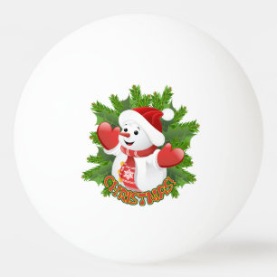 Baby Snowman met Crystal Snowflakes Ornament Pingpongbal
