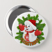 Baby Snowman met Crystal Snowflakes Ornament Ronde Button 4,0 Cm (Voorkant /achterkant)
