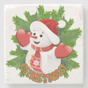 Baby Snowman met Crystal Snowflakes Ornament Stenen Onderzetter