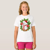 Baby Snowman met Crystal Snowflakes Ornament T-shirt (Voorkant volledig)