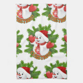 Baby Snowman met Crystal Snowflakes Ornament Theedoek (Verticaal)