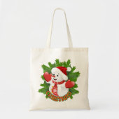 Baby Snowman met Crystal Snowflakes Ornament Tote Bag (Voorkant)