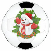 Baby Snowman met Crystal Snowflakes Ornament Voetbal (Voorkant)