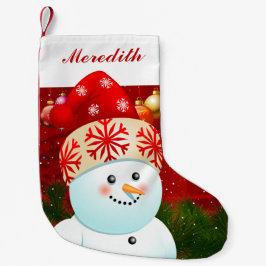 Baby Snowman met Red Santa Hat Kleine Kerstsok