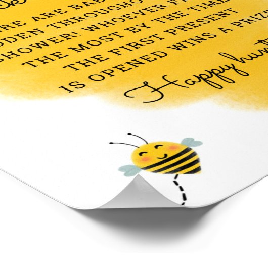 Baby Sock Hunt Bij Thema Baby Shower Spellen Bord Poster (Hoek)