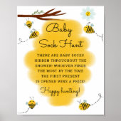 Baby Sock Hunt Bij Thema Baby Shower Spellen Bord Poster (Voorkant)