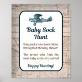 Baby Sock Hunt Douche Spel Vliegtuig Reizen Poster (Voorkant)