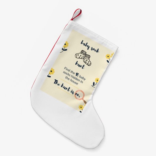 Baby Sock Hunt Game Stocking Kleine Kerstsok (Voorkant (Hangend))