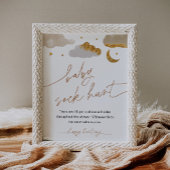 Baby Sock Hunt Game Twinkle Star Baby shower Sign. Poster