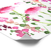 Baby Sock Hunt Pink Wildflower Baby shower Poster (Hoek)