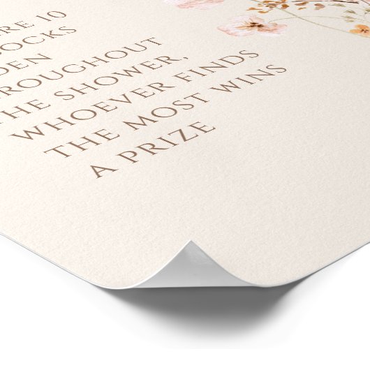 Baby Sock Hunt Teken voor Wildflower Baby shower Poster (Hoek)