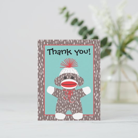 Baby Sock Monkey Dank u voor de aankondiging van d (Staand voorkant)