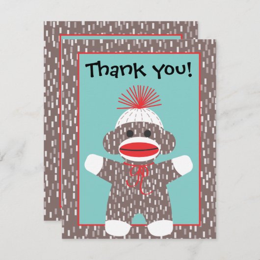 Baby Sock Monkey Dank u voor de aankondiging van d (Voorkant / Achterkant)