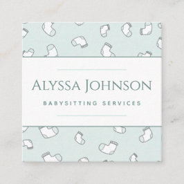 Baby Sock Pattern Babysitter Nanny Baby Care Fun Vierkante Visitekaartje