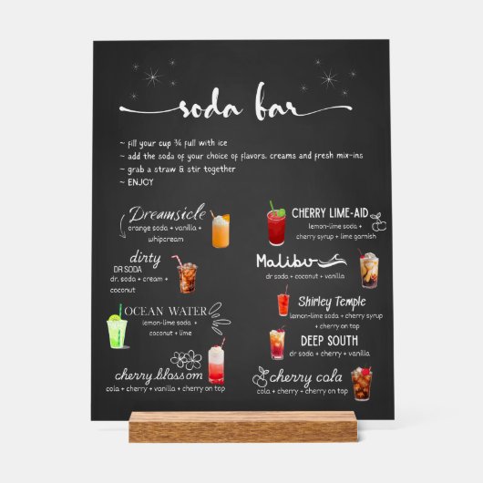 Baby Soda Ready to POP Soda Bar  Acryl Bord (Voorkant)
