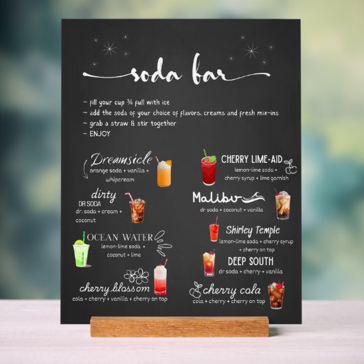 Baby Soda Ready to POP Soda Bar  Acryl Bord (Neutraal)