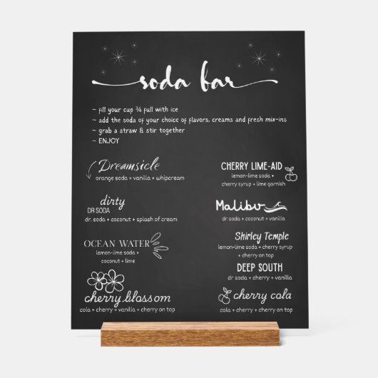 Baby Soda Ready to POP Soda Bar  Acryl Bord (Voorkant)