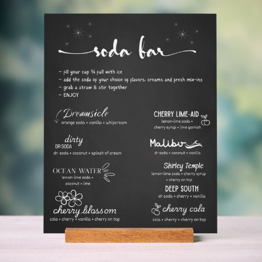 Baby Soda Ready to POP Soda Bar  Acryl Bord (Neutraal)