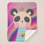 Baby Soft Sherpa Fleece Deken: King Panda Design Sherpa Deken (Voorkant)