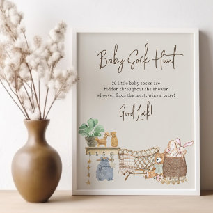 Baby sok jacht boho Baby kwekerij Baby shower spel Poster