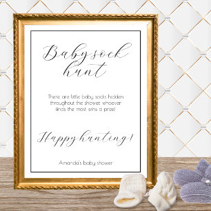 Baby sok jacht minimalistisch Baby shower spel Poster