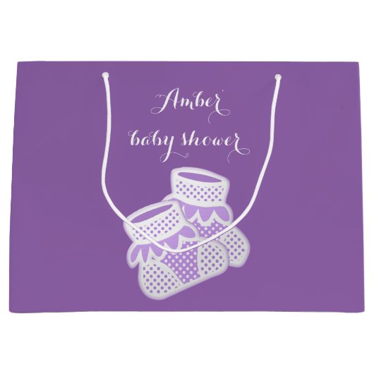 baby sokken - paars large cadeautasje (Voorkant)