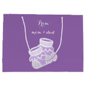 baby sokken - paars large cadeautasje (Achterkant)