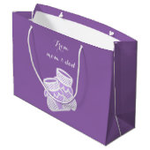 baby sokken - paars large cadeautasje (Achterkant Gekanteld)