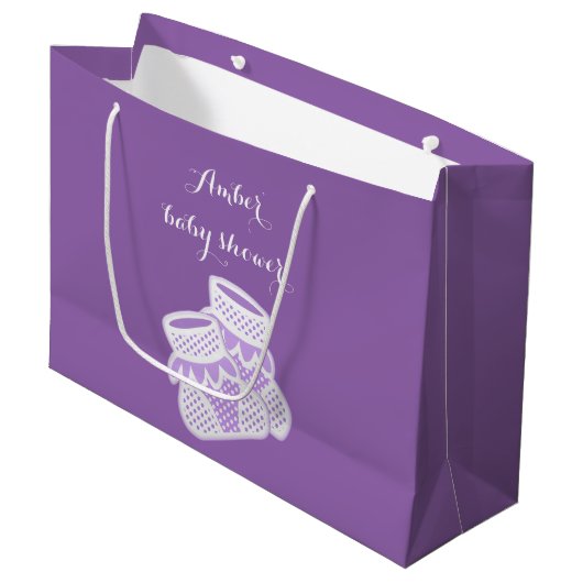 baby sokken - paars large cadeautasje (Voorkant Gekanteld)