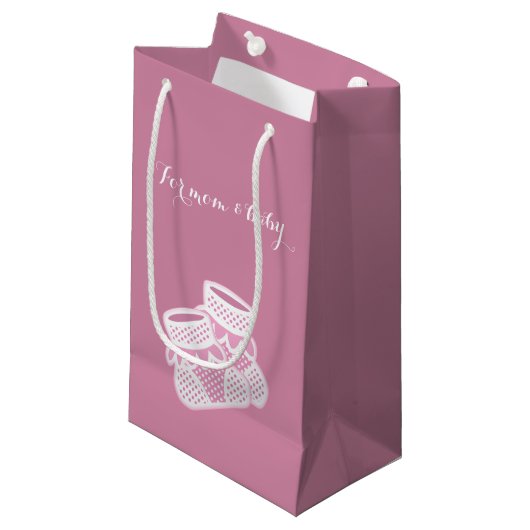 baby sokken - roze klein cadeauzakje (Voorkant Gekanteld)