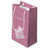 baby sokken - roze klein cadeauzakje (Achterkant Gekanteld)