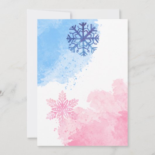 Baby sokken Winter Christmas Gender Reveal Kaart (Achterkant)