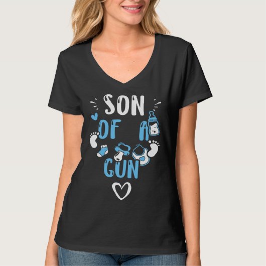 Baby Son of a Gun Baby Boy Sayings T-shirt (Voorkant)