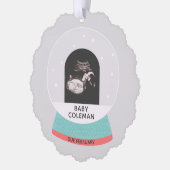 Baby Sonogram Sneeuw Wereldbol Kerst Ornament Kaar (Links)