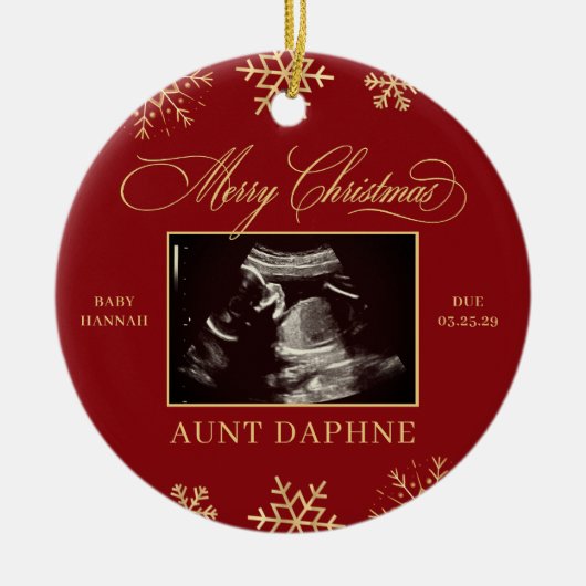 Baby Sonogram Surprise Family Echografie Kerst Keramisch Ornament (Voorkant)
