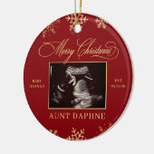 Baby Sonogram Surprise Family Echografie Kerst Keramisch Ornament (Links)