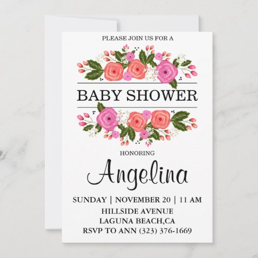 Baby Sower Invitation Kaart (Voorkant)