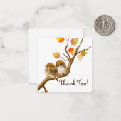 Baby Sparrow Birds bedankje briefkaart (Voorkant / Achterkant in situ)