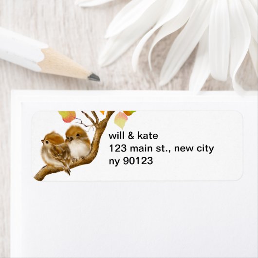 Baby Sparrow Birds Return Address Labels (Insitu)