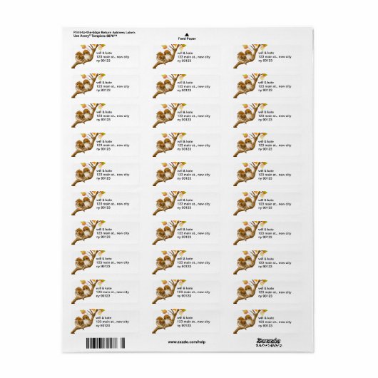 Baby Sparrow Birds Return Address Labels (Full Sheet)