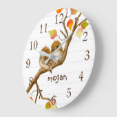 Baby Sparrow Birds Wall Clock Grote Klok (Hoek)