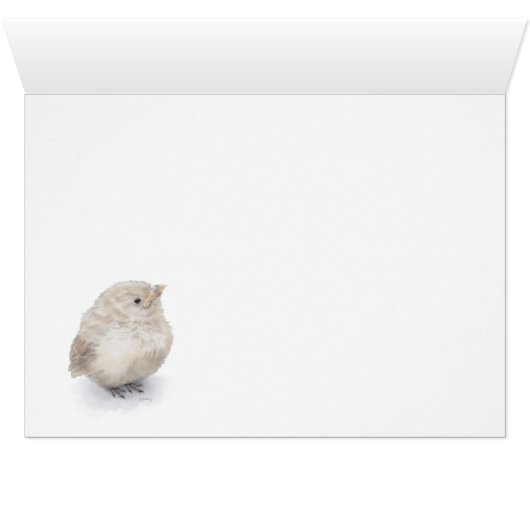 Baby Sparrow Digital-Waterverf (Binenzijde Horizontaal (Onderkant))